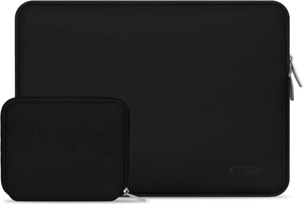 Custodia per laptop Tech-Protect Neoslim da 15-16" con custodia per accessori - Nero