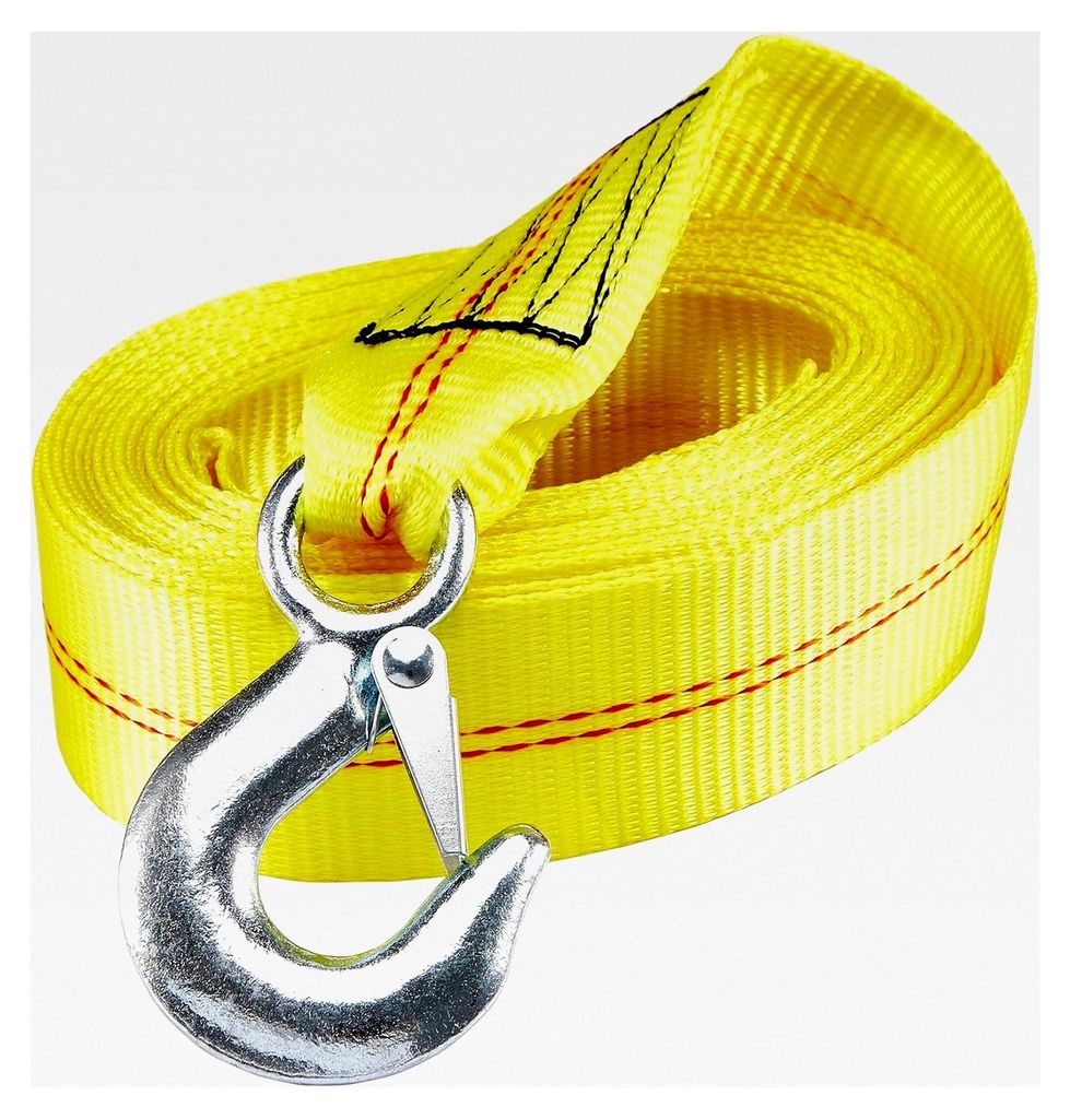 Windengurt mit schwerem Haken, Abschleppseil für Trailer, für Marine-Windenwechsel 5cm x 6m, 3300lb, Gelb