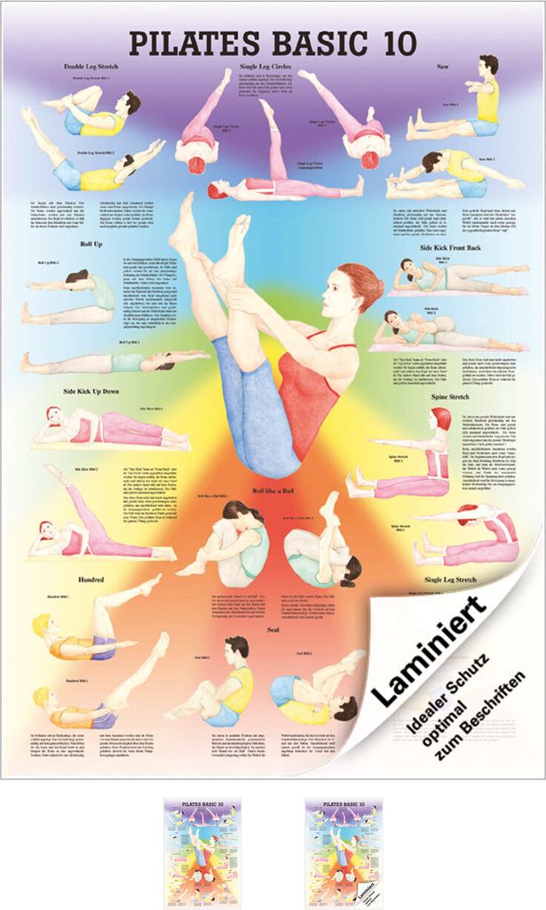 Lehrtafel Pilates Basic 10, LxB 100x70 cm