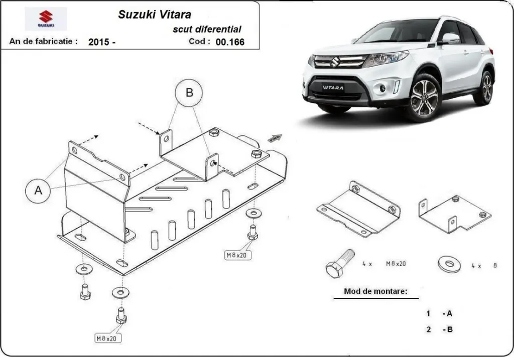 Protection Différentiel Suzuki Vitara en Acier : Haute Résistance 5mm - 3