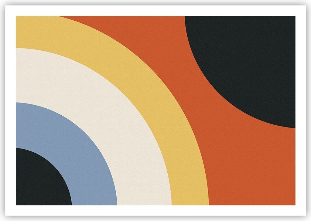 Poster - Poster ohne Rahmen - Abstraktion die Farben Radius - 100x70 cm - Wand Bild - Wanddeko - Wandbilder - Kunstposter - Wandposter - Bilder - K...