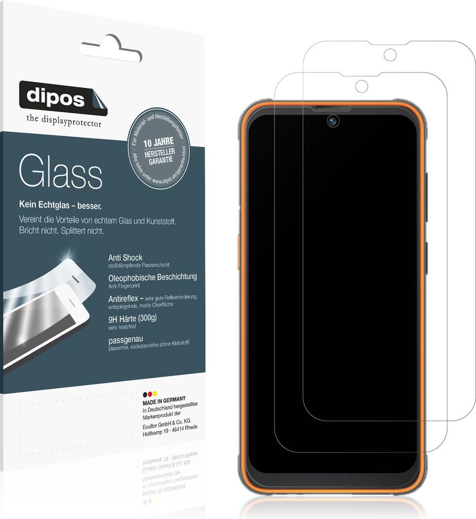 2x Schutzfolie für Blackview BV5200 Pro matt - Anti-Shock 9H Folie dipos Glass Kunststoffglas