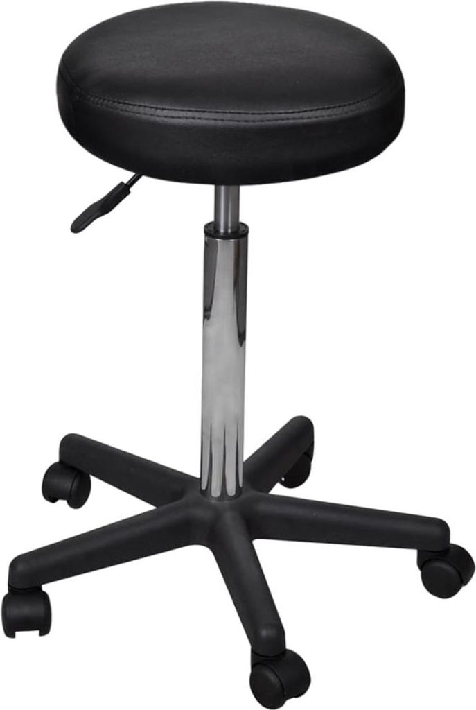 vidaXL Bürohocker 2 Stk. Schwarz 35,5x84 cm Kunstleder