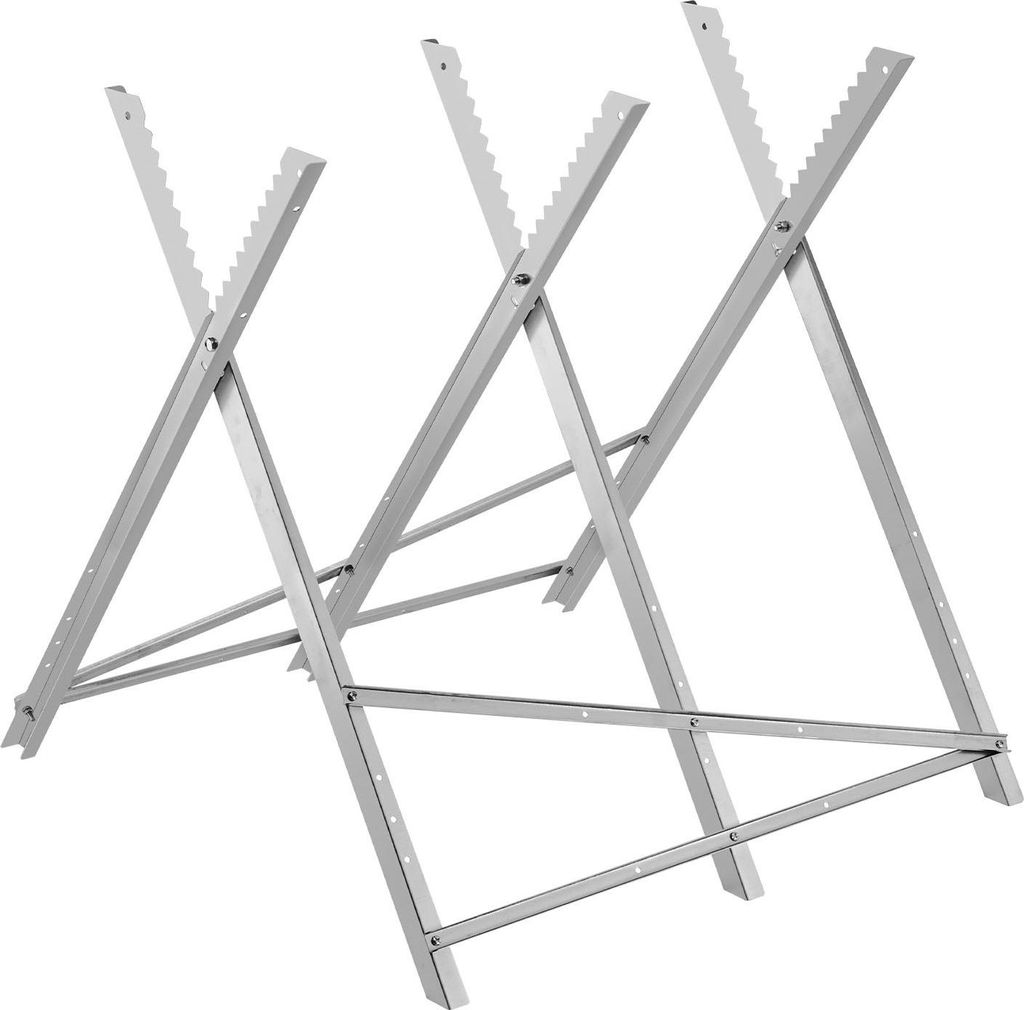 Sägebock - Kettensägenbock - Mit Kettensägen-Halterung - Tragkraft 150 kg - Für Ø 0–25 cm - Sägegestell für Holzarbeiten