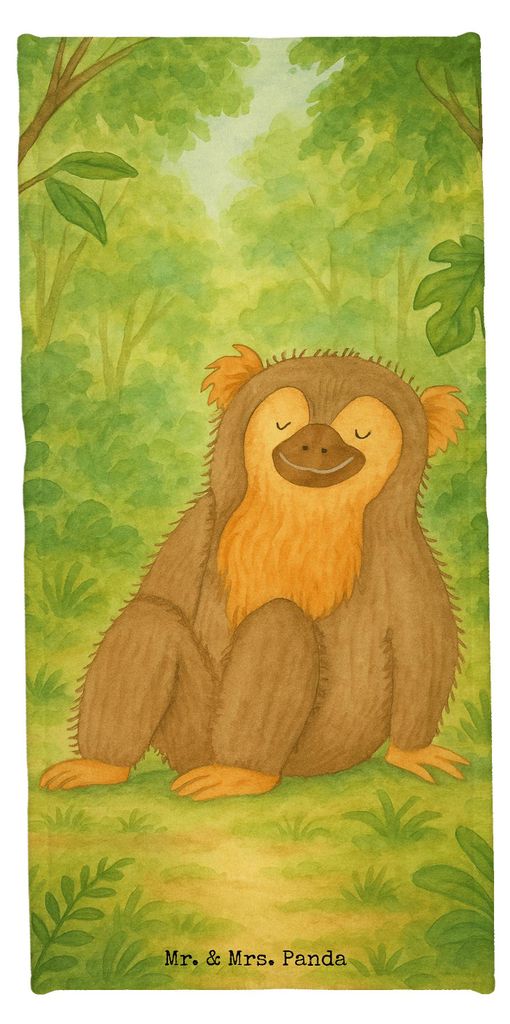 Mr. & Mrs. Panda sporthandtuch Affe Design - Sandig - Geschenk, Strandtuch, Selbstliebe, Respekt, Badhandtuch, Liebe, Afrika, Handtuch, Affen, Selb...