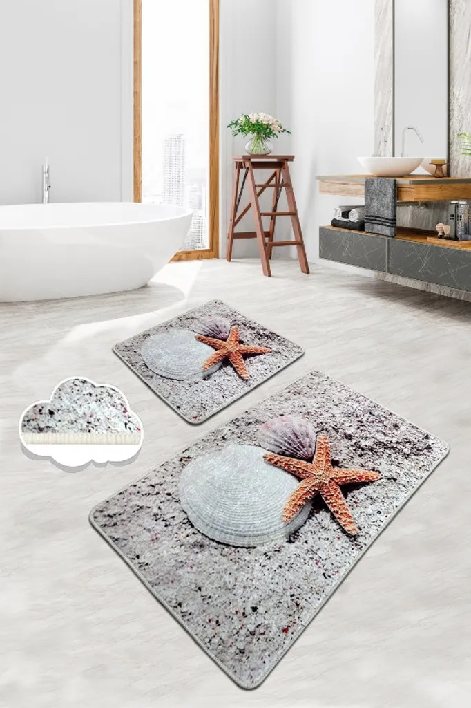 Tappeto Bagno Comfort Starfish 60x100 | Microfibra Poliestere Morbida