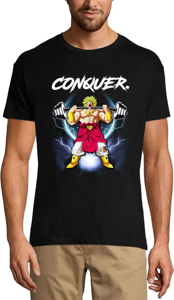 Herren Grafik T-Shirt Erobern Sie animefunny gym – Conquer Animefunny Gym – Öko-Verantwortlich Vintage Jahrgang Kurzarm Lustige Druck Geburtstag
