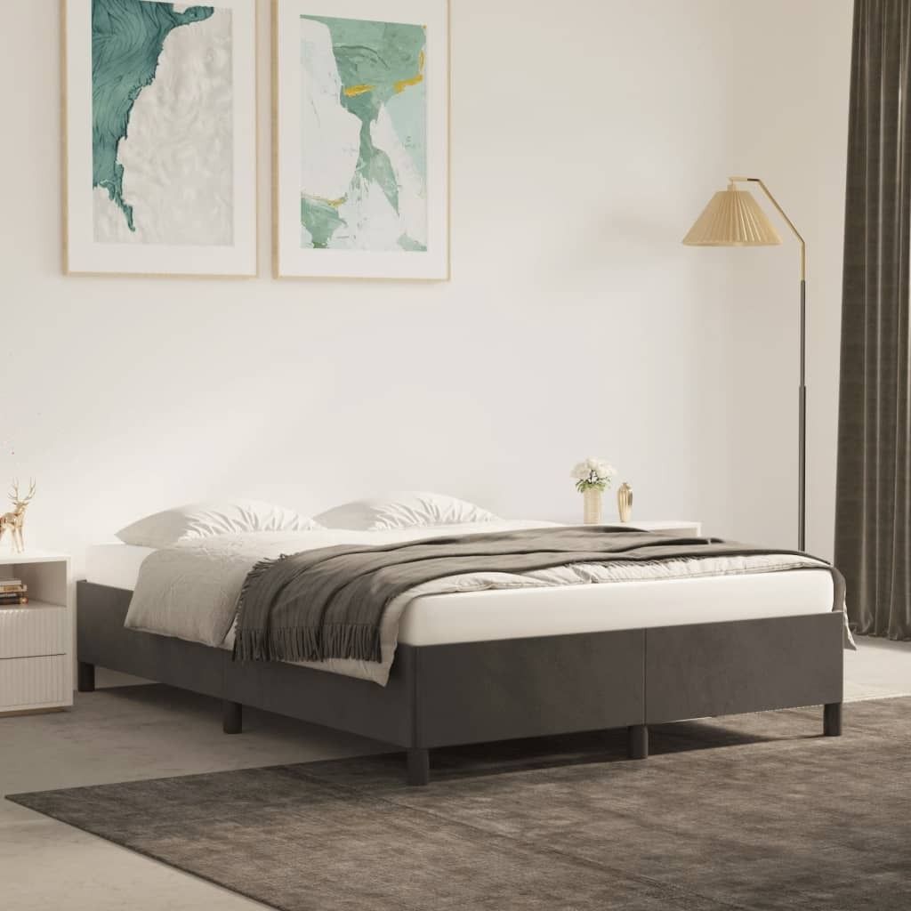 Ankonbej Bettgestell Dunkelgrau 140x200 cm Samt Produktbild 