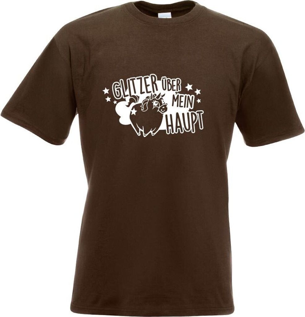 Kiwistar - T-Shirt - Chocolate - Glitzer über Mein Haupt Herren Funshirt Bedruckt Design Sprüche Spruch Motive - mit Motiv Bedruckt - Funshirt De...