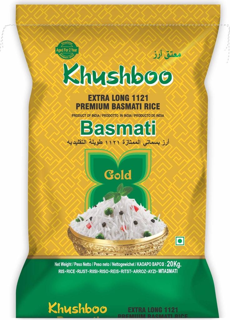 Khushboo Gold Premium 1121 Basmati Reis 2x 20 kg Indischer Duftreis