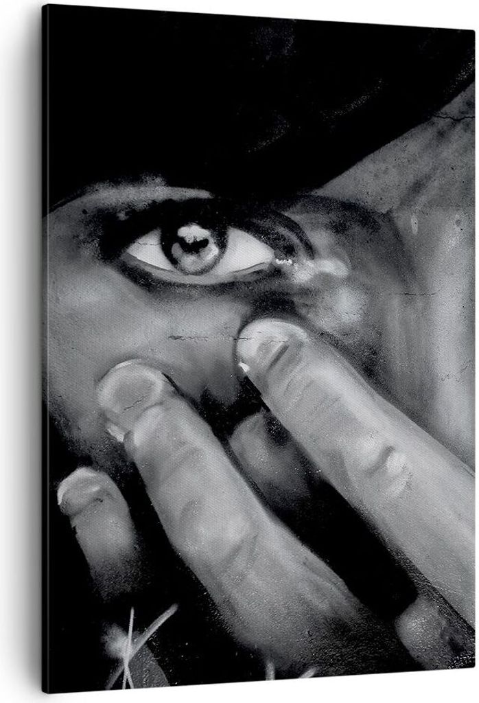 Bild auf Leinwand - Leinwandbild - Einteilig - Graffiti Wand Farbe Malerei - 50x70cm - Wand Bild - Wanddeko - Wandbilder - Leinwanddruck - Wanddeko...