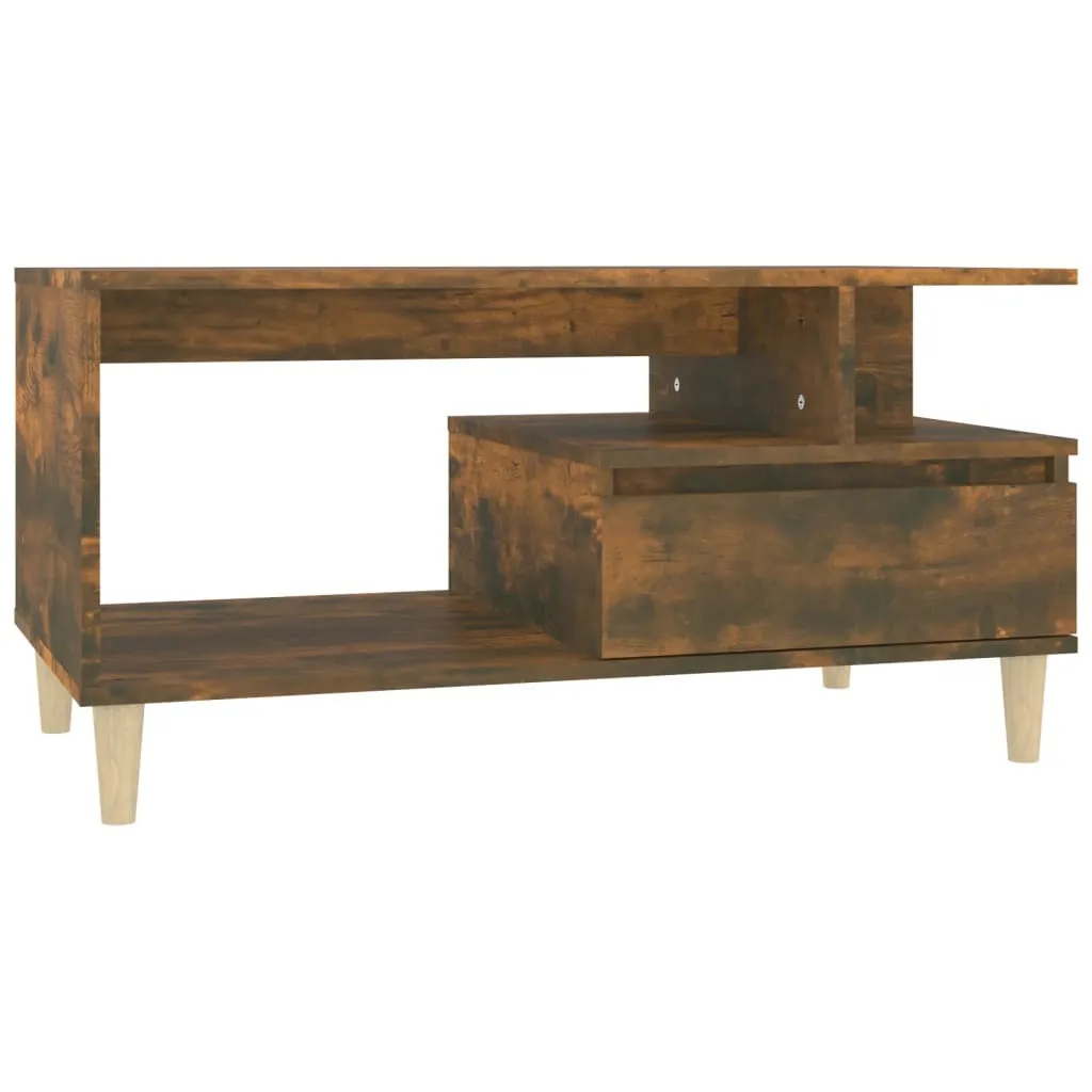 Tavolino in rovere fumé 90x49x45 cm materiale a base di legno