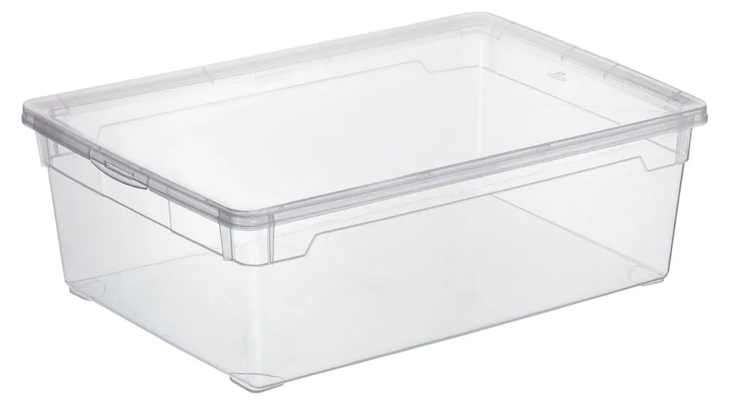 Rotho 483010 Boîte à Bottes Transparente 22L avec Couvercle en Plastique