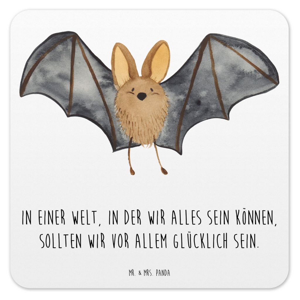 Mr. & Mrs. Panda Untersetzer für Gläser Fledermaus Flügel 10er Set - Weiß - Geschenk, Tassen, Coaster, Tischuntersetzer, Lustige Sprüche, Glas...