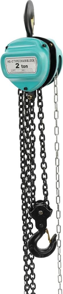 Handkettenzug - Kettenflaschenzug - 2 t/2000 kg Tragkraft - 6 m Hubhöhe - G80 Manganstahl - 2-Strang-Kette - 6 mm Kette - Grün