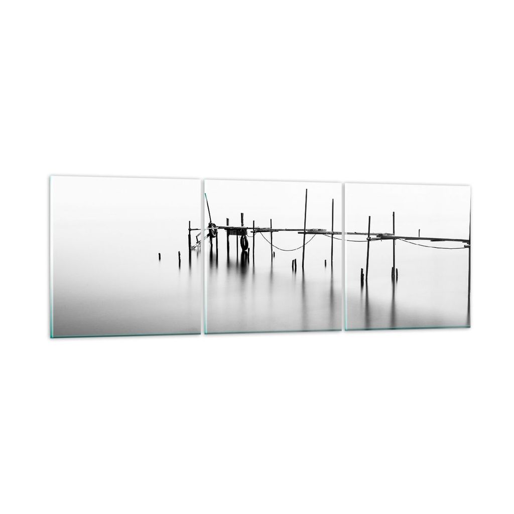Bilder auf glas - Meer Brücke Wasser - 90x30cm - Glasbilder - Wandbilder - Kunstdruck - zum Aufhängen bereit - Wanddekoration aus Glas - Glas Bil...