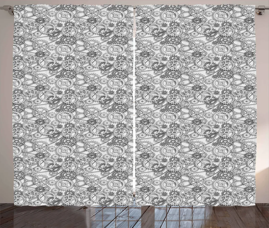 Tenda Universale ABAKUHAUS Steampunk 280x175 cm Grigio e Bianco