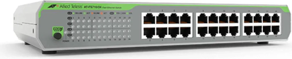 Switch 24 Ports Allied Telesis FS710/24 Silencieux et Performant Gris