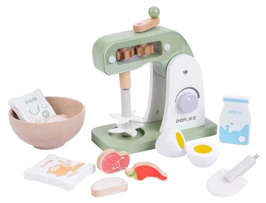Set de super mixeurs en bois 14 pièces - Robot de cuisine jouet enfant