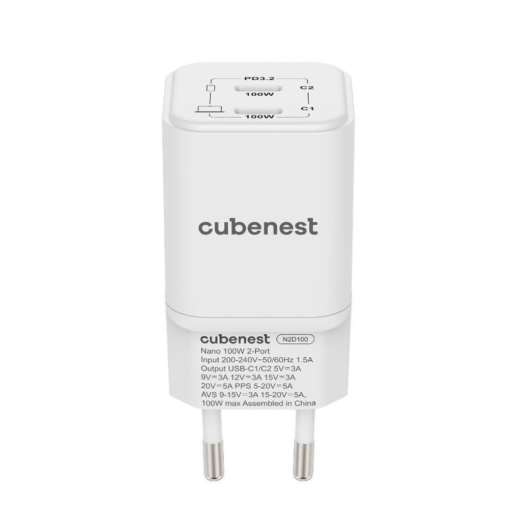 Adattatore Cubenest PD GaN Nano 2xUSB-C 100 W N2D100 Immagine del prodotto 