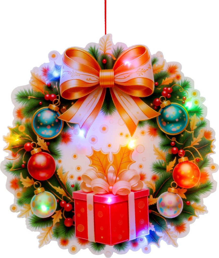 Leuchtender Weihnachtsmann-Türhänger, LED-Weihnachtsdekor mit Rentier und Schneemann, DIY-beleuchtete Weihnachts-Hängeornamente für Fensterkami...