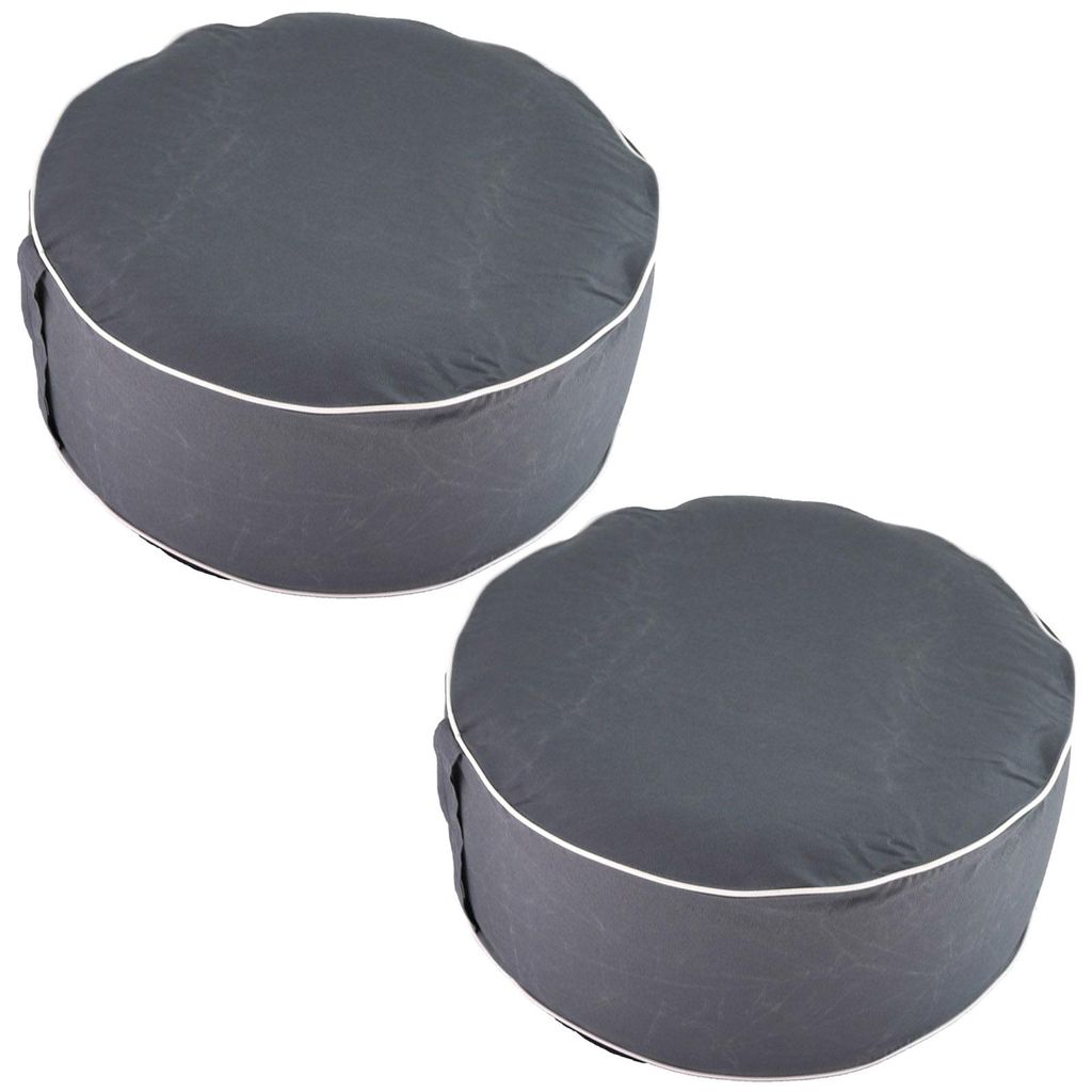 2er Set Aufblasbarer Pouf Sitzhocker Outdoor Sitzpouf 54 x Produktbild 
