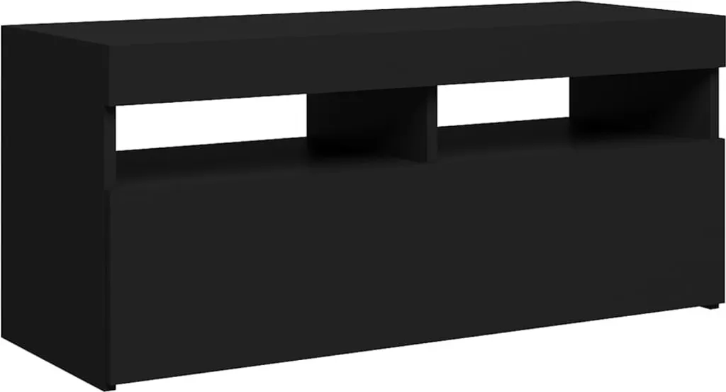 SYFAX™ Mobile Porta TV con Luci LED Nero 90x35x40 cm