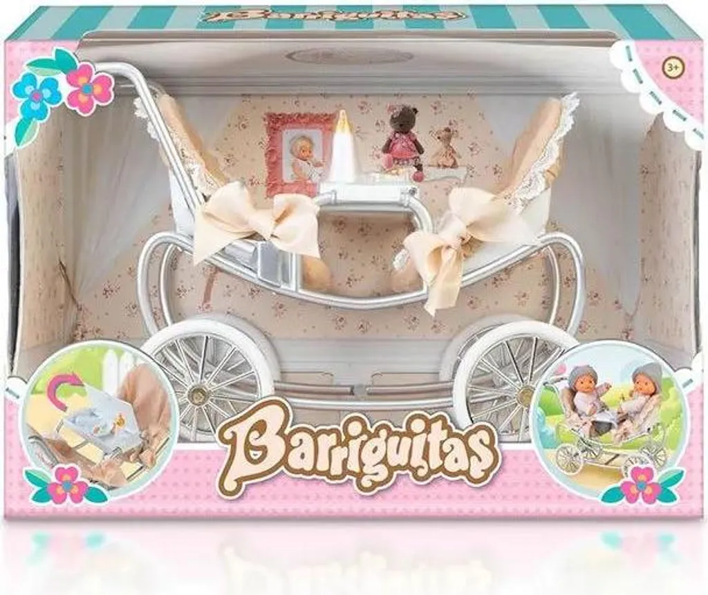 Landau Argenté Barriguitas pour Jumeaux - Poussette Poupée Duo Chic - 2