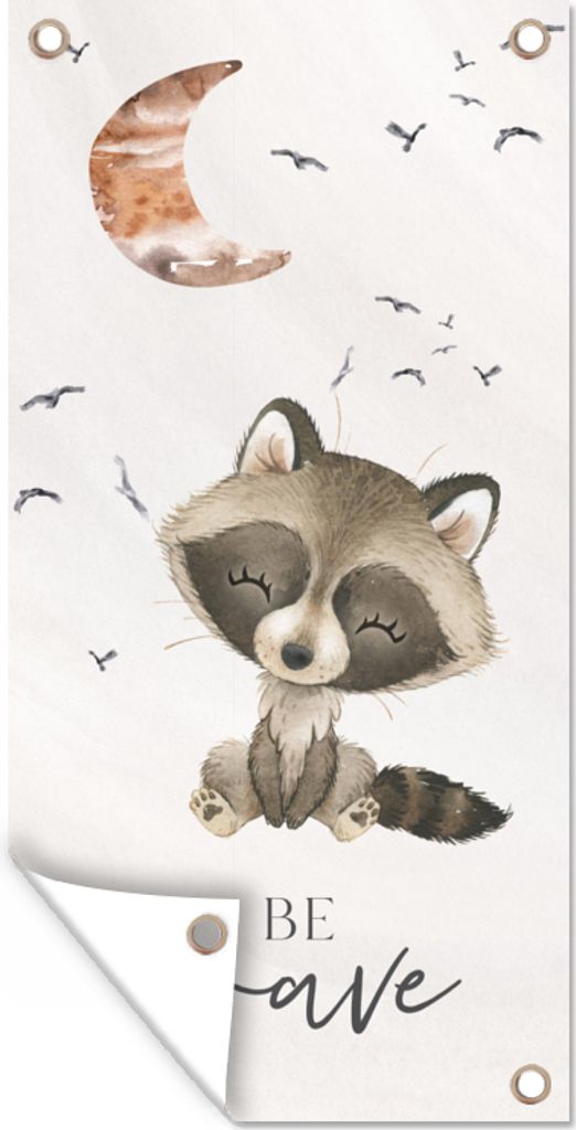 MuchoWow 30x60 cm Outdoor-Poster Gartendeko Sichtschutz Garten Poster für den Garten Aquarell - Sei mutig - Zitate - Kinder - Jungen - Mädchen