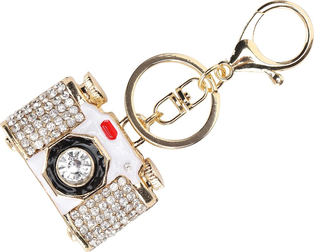 Schlüsselring KameraForm mit Strass Dekoration Schlüsselanhänger Handwerk Kleines Geschenk Anhänger Tasche Ornament