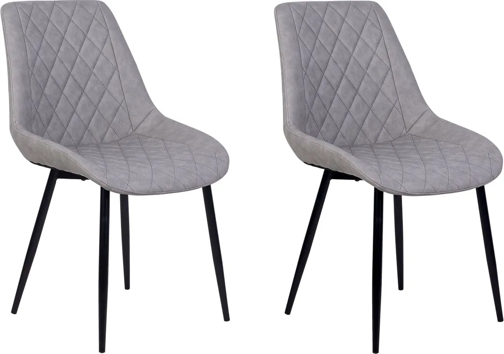 Chaise matelassée grise sans accoudoirs pour salle à manger