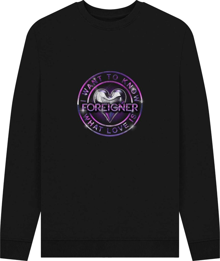 Foreigner - "I Want To Know What Love Is" Sweatshirt für Herren/Damen Uni PN1434 (XL) (Schwarz)