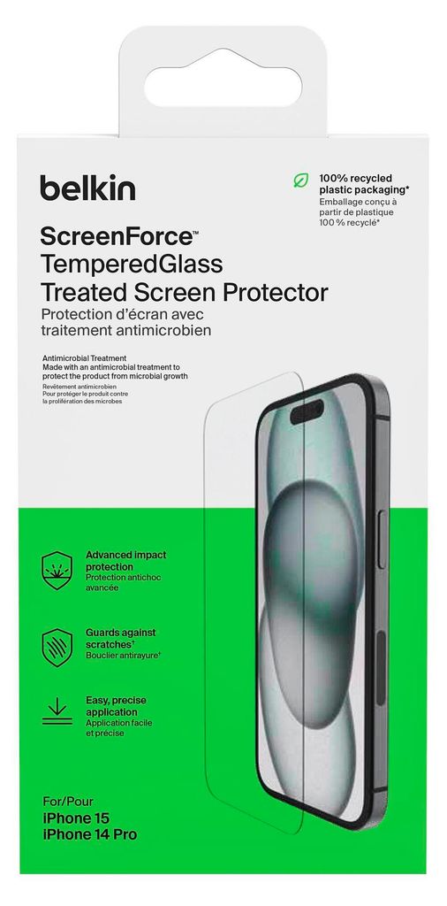Belkin Screenforce Tempered Gl. antiba.iPhone 15/14Pro Produktbild 