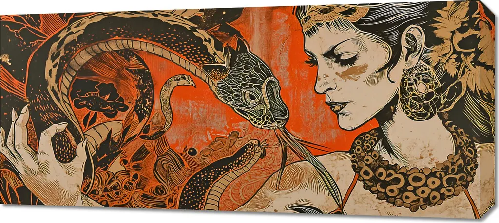Quadro Moderno 90x40 Conversazione con il serpente | Arredo Design