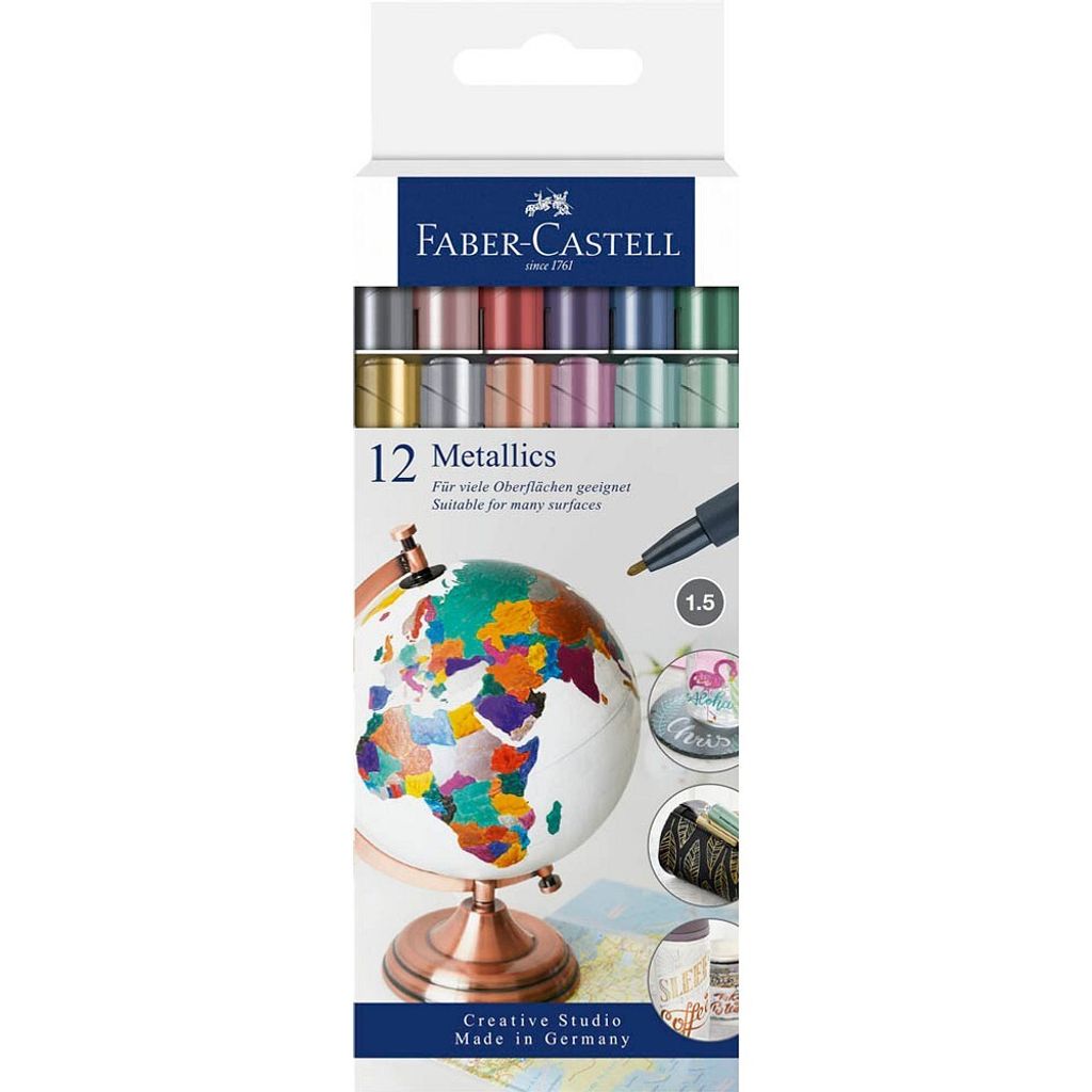 Marker Faber-Castell Metallics, pudełko 12 sztuk Zdjęcie produktu 