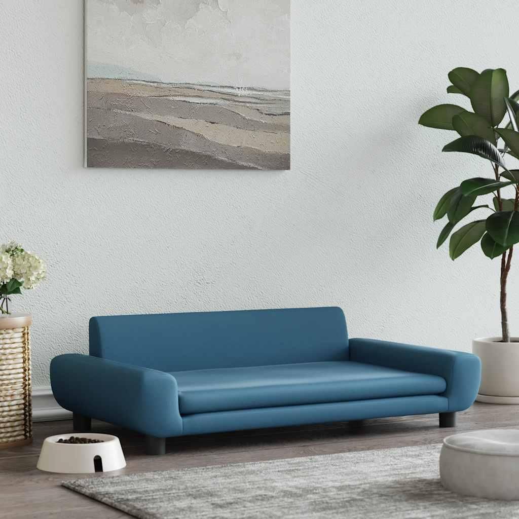 Panier pour chien Vidaxl 100x54x33 cm bleu velours Image du produit 