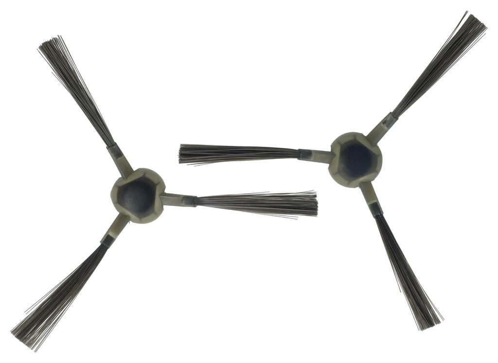 vhbw 2x Seitenbürste kompatibel mit iRobot Roomba i7, J7, s9, Combo, i3 Saugroboter - Reinigungsbürsten Set, dunkelgrau, 3-armig