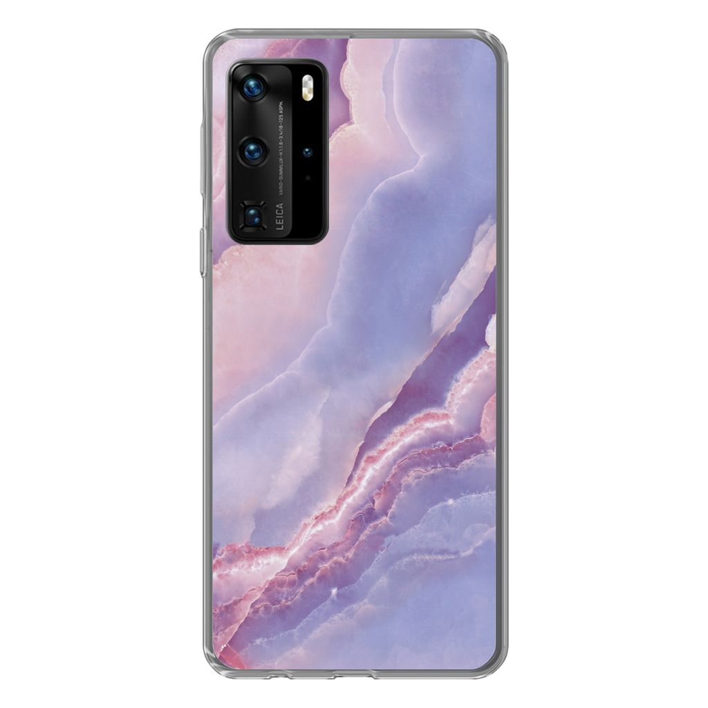 MuchoWow Handyhülle Schutzhülle Hülle für Huawei P40 Pro Kalkstein - Naturstein - Mineralien Silikon Softcase Handy Hülle - Schutz