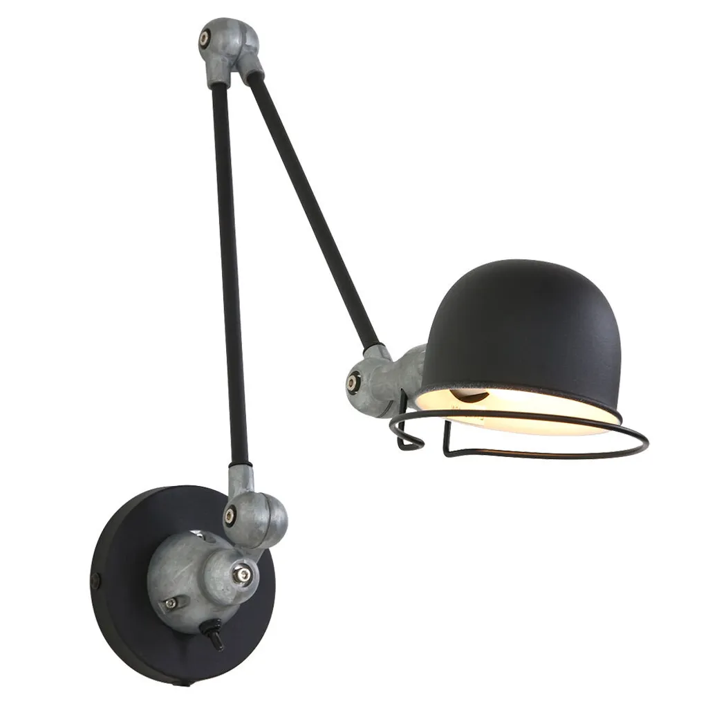Lampada Parete Orientabile Mexlite Davin Nera E14 Alluminio 7656ZW