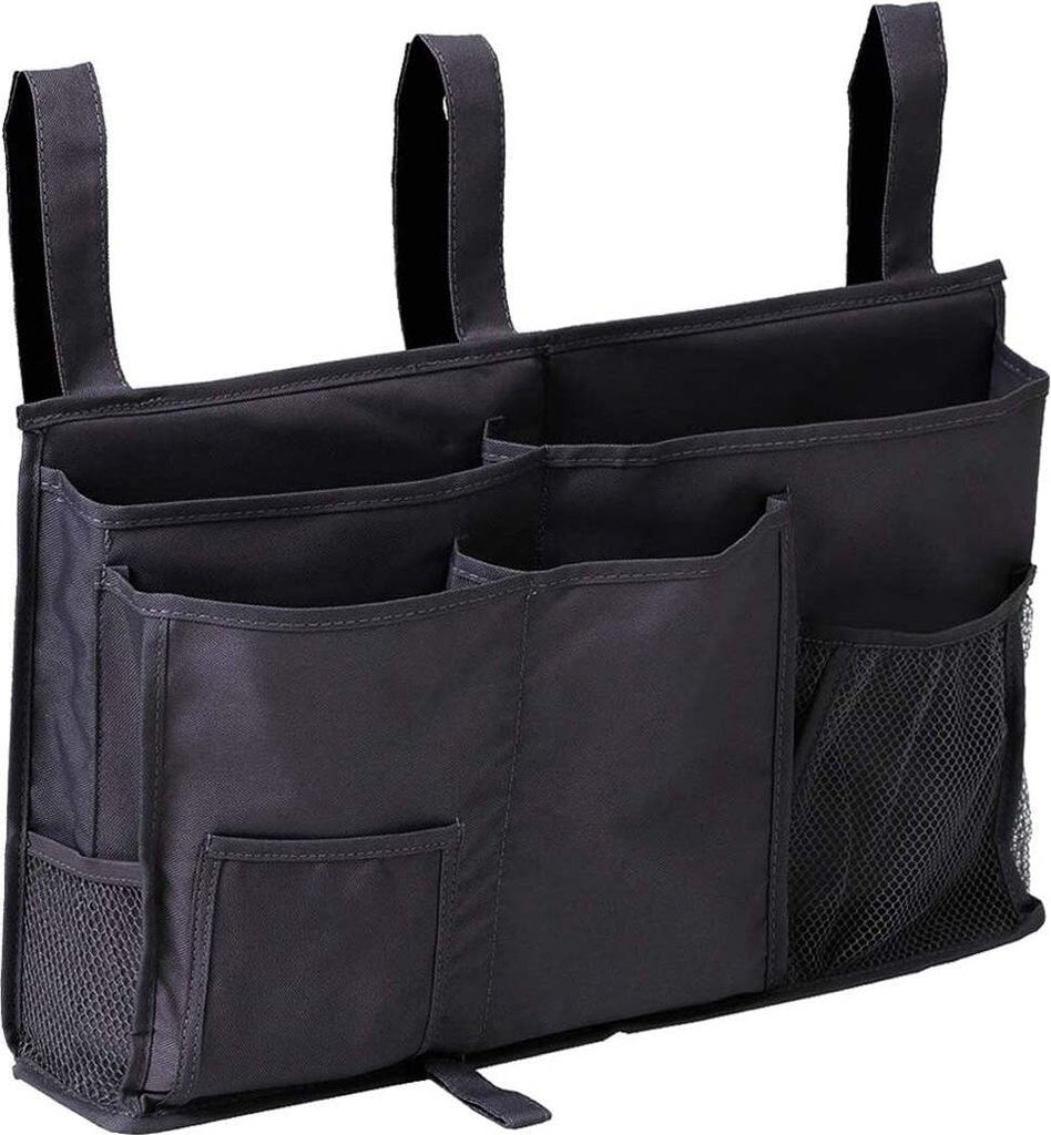 Bettseitige Aufbewahrung schwarz – praktischer Organizer für das Bett – Bedside Pocket – 50,8 x 10,1 x 30,5 cm – schafft Platz im Schlafzi...