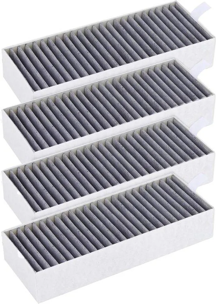 Filtres à charbon actif lot de 4 pour hotte et filtre de circulation