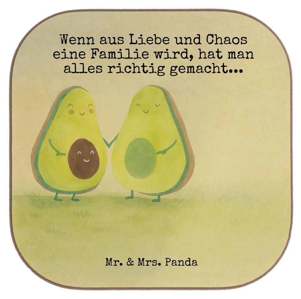 Mr. & Mrs. Panda Untersetzer für Gläser Avocado Pärchen Design - Weiß - Geschenk, Tischuntersetzer, bieruntersetzer, Gesund, Hochzeit, Familie,...