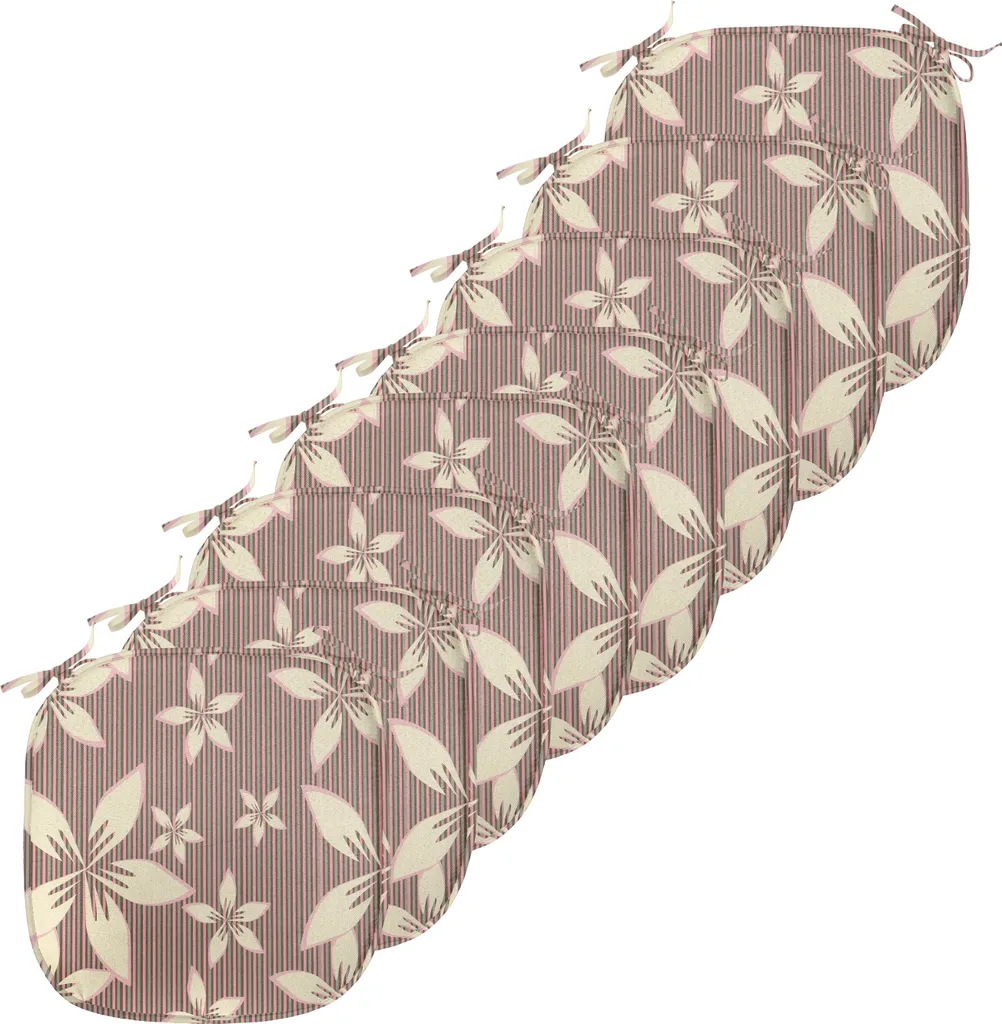 Coussin de Siège pour Cuisine Lot de 8 Galettes Fleurs Pastel 40x40 Taupe