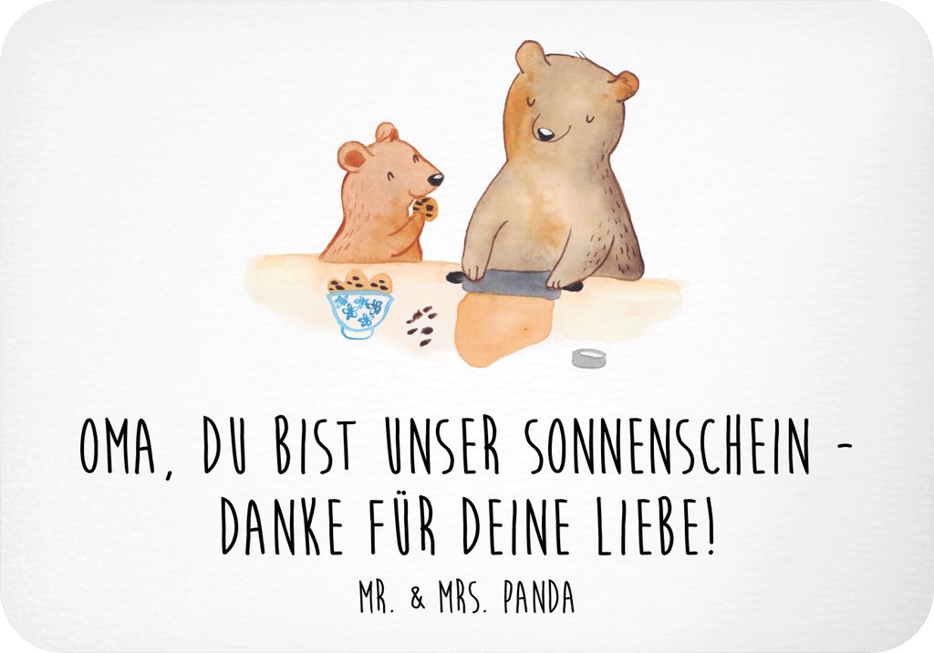 Mr. & Mrs. Panda Kühlschrankmagnet Oma Sonnenschein - Weiß - Geschenk, Wertschätzung, Fürsorge, Danke sagen, zettelhalter, haftmagnet, Bedanken...