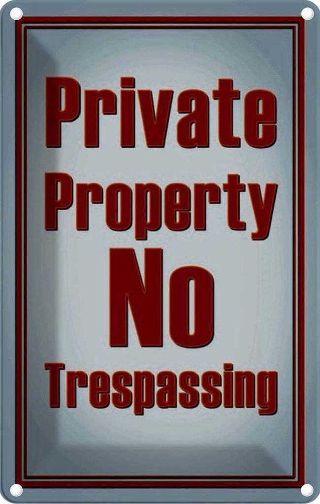 vianmo Blechschild 18x12 cm private Property No Trespassing Produktbild 