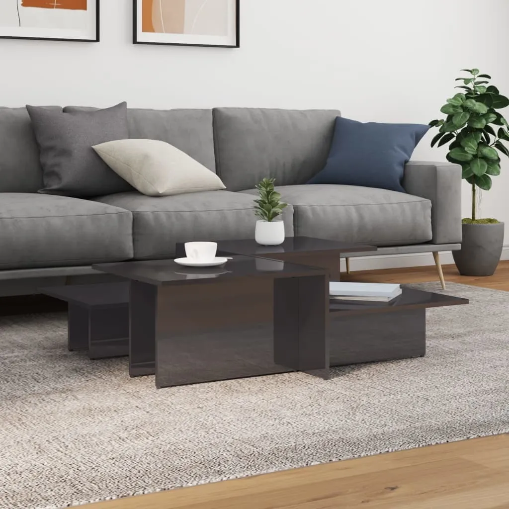 Set 2 Tavolini Maison Exclusive Grigio Lucido | Design Moderno Salotto
