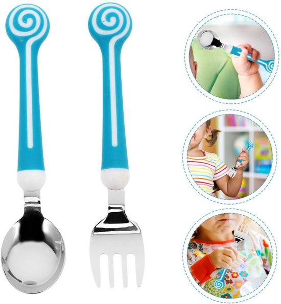 Kinderessenset aus Edelstahl mit Löffel und Gabel
