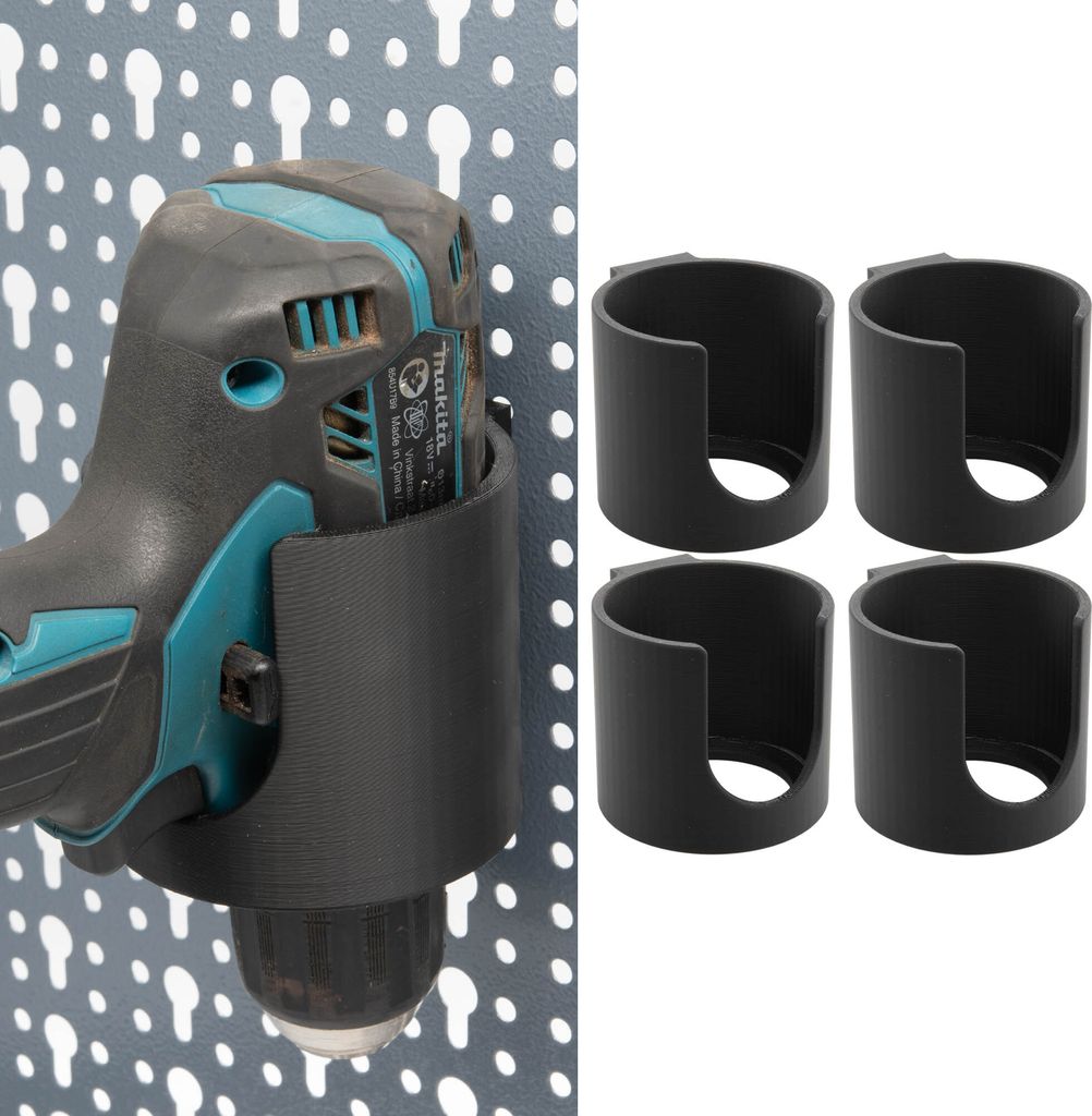 4x Akkuschrauber Halter für Küpper Lochwand Werkzeughalter Halterung Werkzeugwand