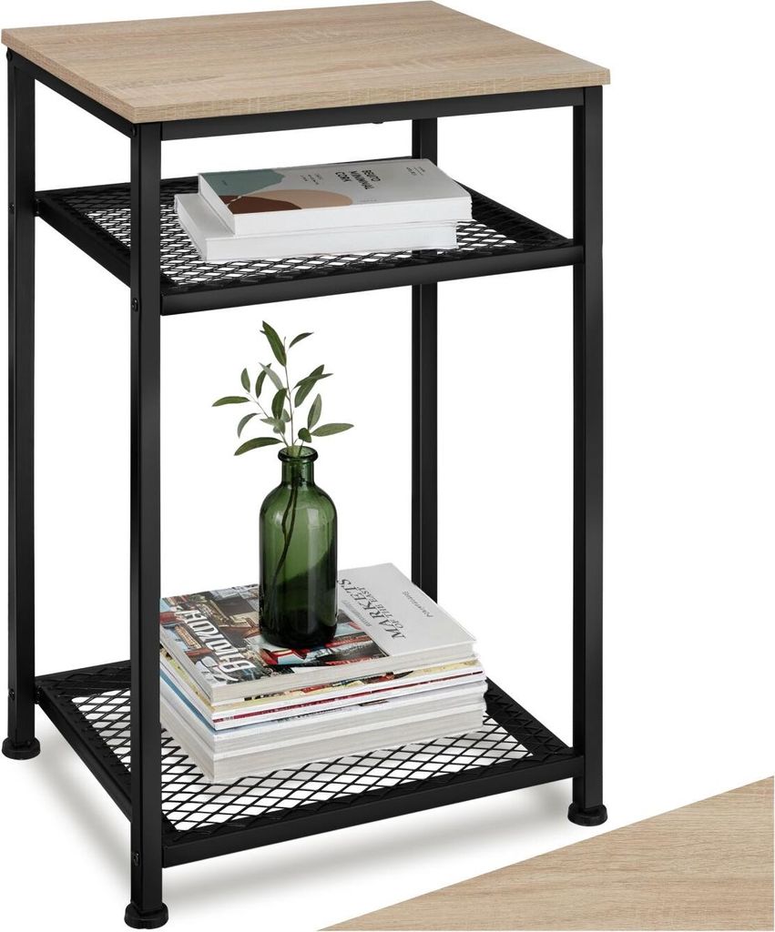 Beistelltisch York 45,5x36x75,5cm - Industrial Holz hell, Produktbild 