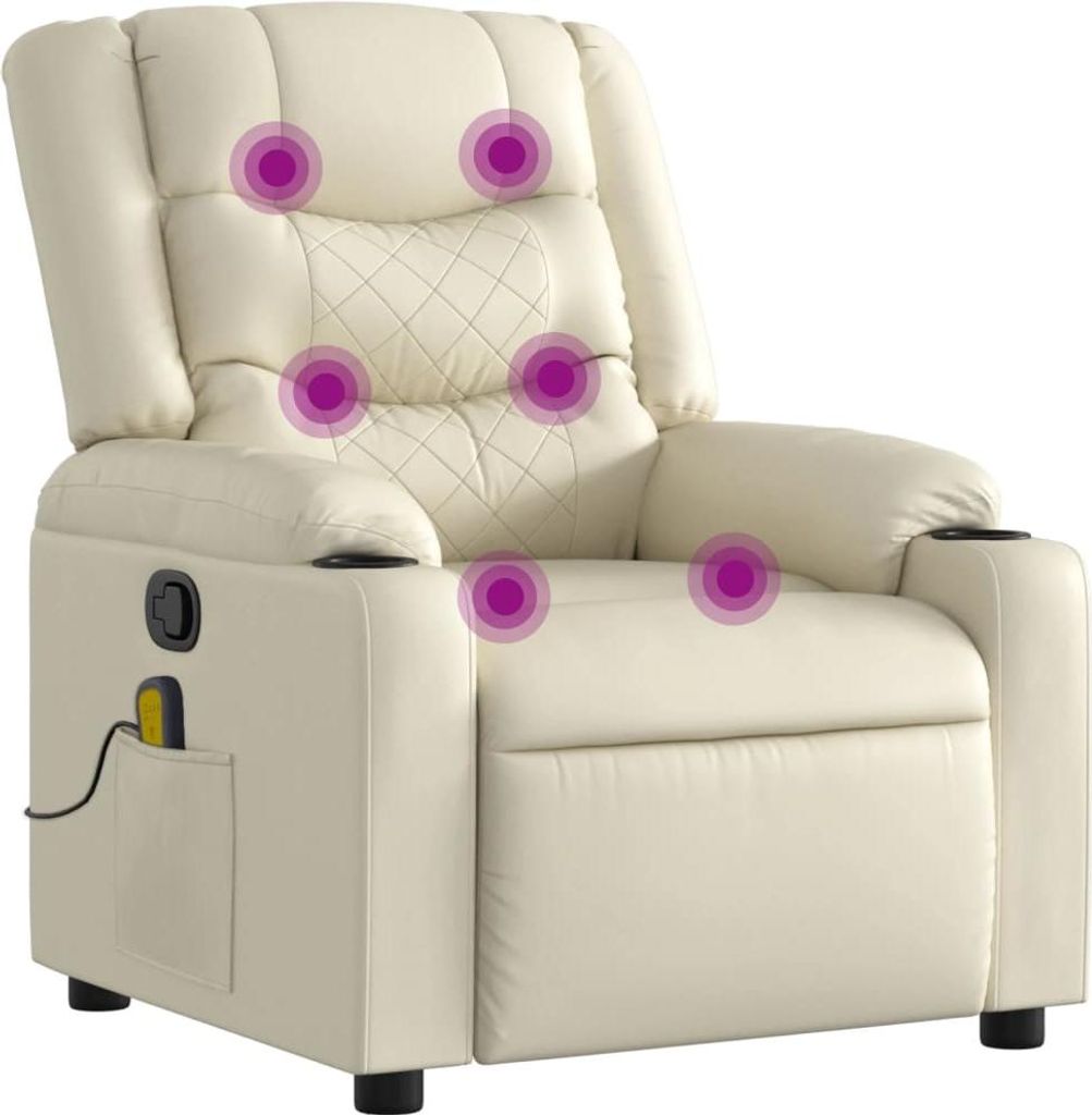 "2026 MODERNE"Massagesessel - TV-Sessel - Einzelsofa elegantes Design - mit Relaxfunktion, Kunstleder, Creme - 77x93x99cm - Couchsessel NeuMöbel31...
